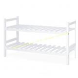 PJ Wood Stackable Shoe Rack, 6 Pairs, White