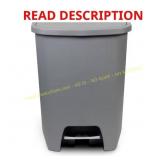 20-Gal Gray Step-On Trash Can with Odor-Lid