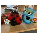 Metal Birdhouses - Ladybug & Owl