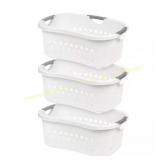 White Comfort Carry Laundry Basket (3-Pack)