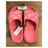 Pink Floral Slides - medium
