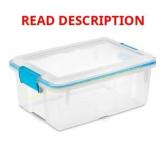Sterilite 12qt Gasket Box Clear Blue Latches