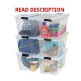 IRIS 54 Qt Stackable Storage Bins with Lids