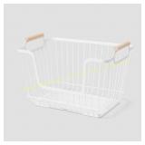 Brightroom Wire Pantry Basket with Wood Handle