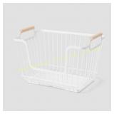 Brightroom Wire Pantry Basket with Wood Handle