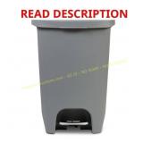 13 Gal Gray Step-On Trash Can with Odor Lid