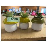 Mushroom Style Flowerpots 3-ct