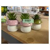 Mushroom Design Flowerpots 3-ct