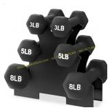 BalanceFrom Hexagon Dumbbell Set with Stand