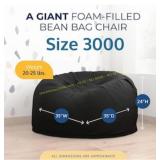 ULTIMATE SACK 3000 Bean Bag Chair, Black Suede