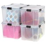 IRIS 74-Qt WeatherPro Storage Bin, 4 Pack