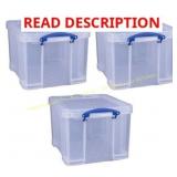 Really Useful Box 32L Plastic Storage, 3 Pack
