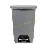 13 Gal Gray Step-On Trash Can with Odor Lid