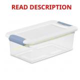 Sterilite 6 qt Clear/White Latch Box Stackable 2 1
