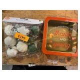 Autumn Metal Storage Box w/ Pumpkin Garland