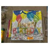 Happy Birthday Large Gift Bags; Plastic Straws