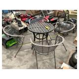 Metal patio table and chairs