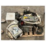 Pallet of boat motor parts