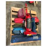 Vacuum, chairs, lantern