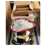 Dinner plates, towels, paper plates