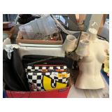 Stadium seats, lamp, candle holders