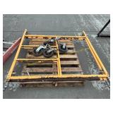 Scaffolding section with wheels