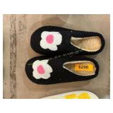 Black Floral Slippers - large