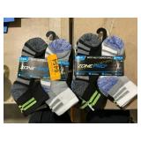 ZonePro Boys  Half Cushion Ankle Socks 6pk, 2 set,