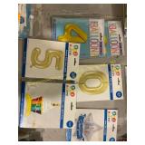 Lot of birthday balloon items