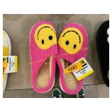 Pink Smiley Face Slippers - medium