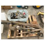 Pumps, shovels, yard tools,