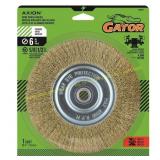 2ct Gator 6 in. Crimped Wheel Brush Brass-coated