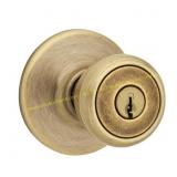 Kwikset Tylo Antique Brass Door Knob 1-3/4"