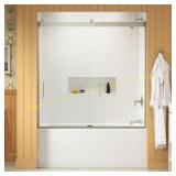 KOHLER Levity Matte Nickel Bathtub Door