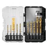 DEWALT 10-Piece TiN HSS Jobber Drill Bit Set