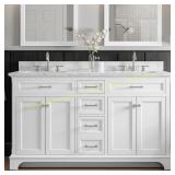 allen + roth Roveland 60" White Double Sink Vanity
