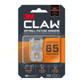 4Ct 3M Claw Silver Drywall Hanger 65 lb 2Pk