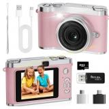 Kids Selfie Camera, HD Video Toy 32GB Pink