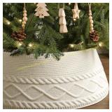 Cream Knit Tree Collar for Artificial Trees