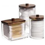 Tbestmax Qtips Holder Jar, Brown Lids
