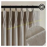 Flax Linen Curtains 84' 2 Panels Taupe