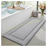 LUMI Ultra Soft Non Slip Bath Mat, Grey 24x60