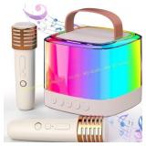 Mini Karaoke Machine with 2 Wireless Mics