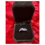 Ladies Ocean Blue Twisted Design Ring Size 6