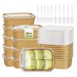 50 Pack 29 oz Paper Bowls with Lids