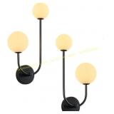Milk Glass Wall Sconce, 2-Pack Globe Lights