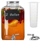 2 Gallon Glass Drink Dispenser with Spigot