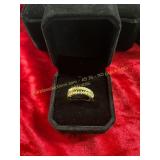 Ladies Double Stacked Clear Gem Ring Size 6