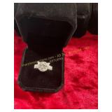 Ladies .925 Sterling Silver Cat Gem Ring Size 6