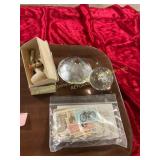 Stamps/Glass Paperweights/Pipe